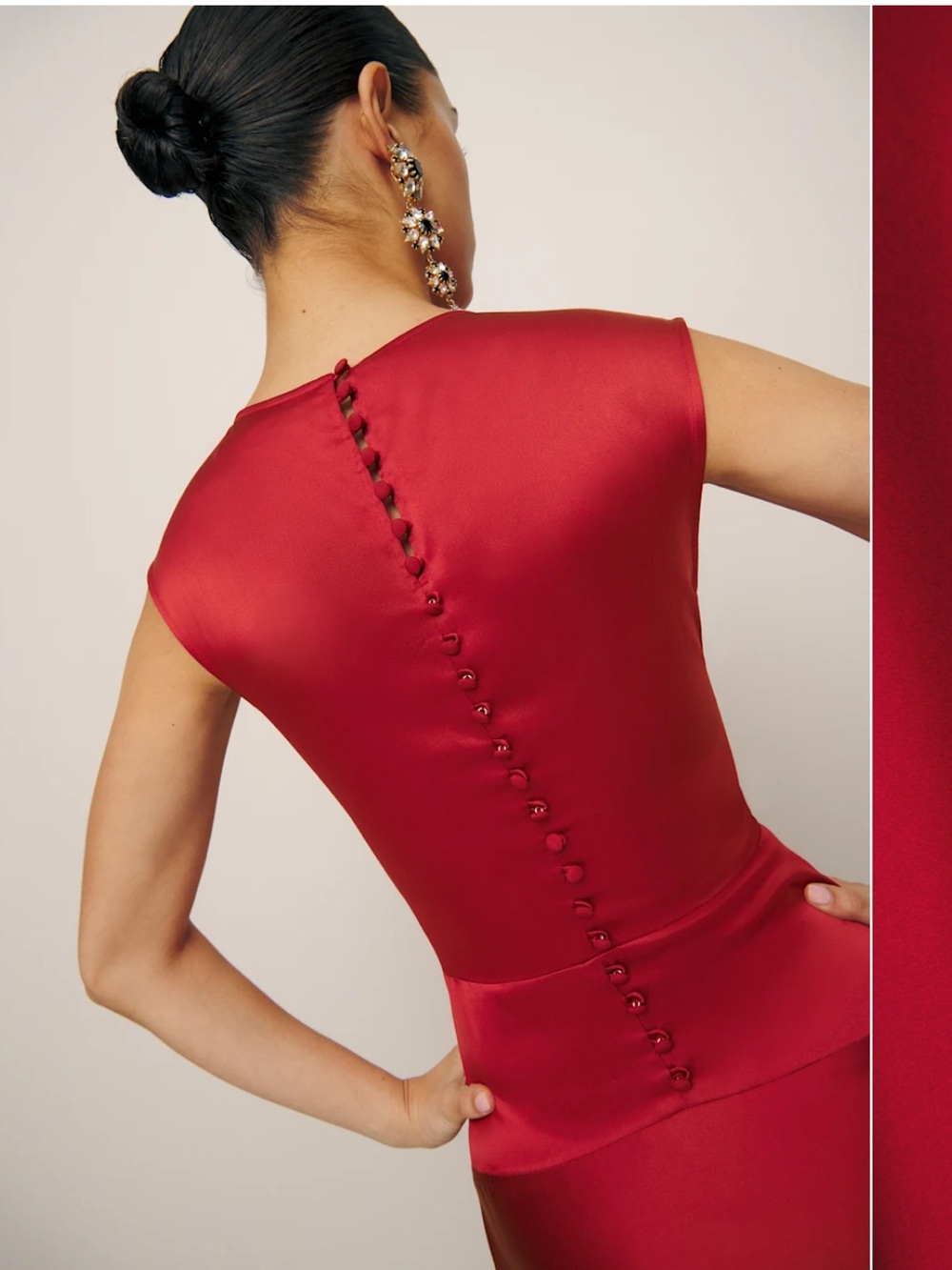 Reformation Scarlet High-Low Satin Dress - Picture 4 of 7